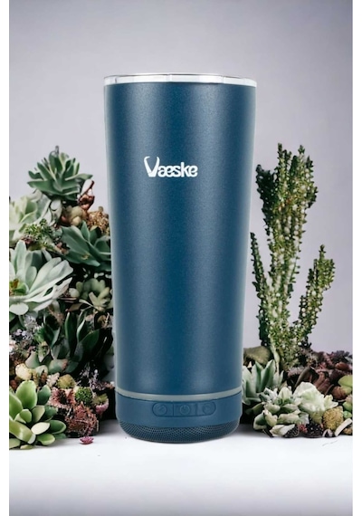 Vaeske 500 Ml Çelik Termos Bluetooth Hoparlör Mavi