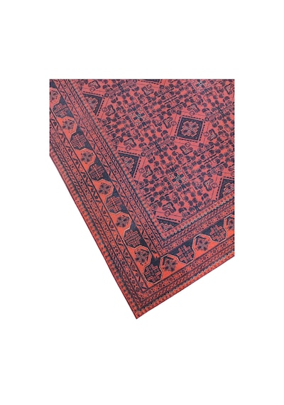 Çam Halı Anatolia 32-077 Etnik Afgan Halısı Desenli Dokuma Tabanlı Yıkanabilir Şönil Salon Ve Oda Halısı Krem - Kırmızı