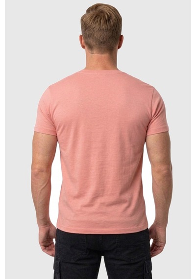 Rizzup Erkek Gülkurusu Slim Fit %90 Pamuk Likralı Yumuşak Dokulu Basic Tişört 1801131