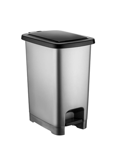 Tr Slim Çöp Kovası Pedallı Gri Banyo Mutfak Çöp Kovası Kapaklı Dış Mekan Bahçe Çöp Kutusu 60 Litre Diğer