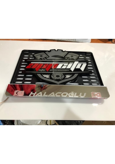 Isminize Özel Krom Işikli Motor Plakalik (Metalik Krom Gri Zemin) 303346656