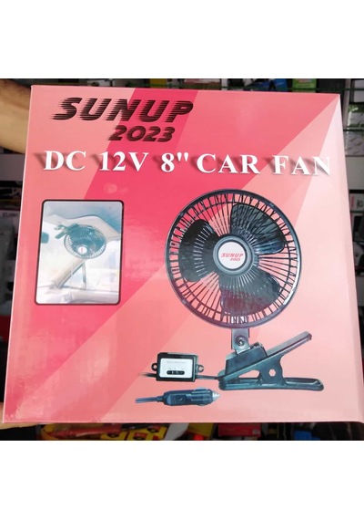Sunup 8 Inç 12v Araç Fanı Maşalı Araç Vantilatör 3 Kanatlı