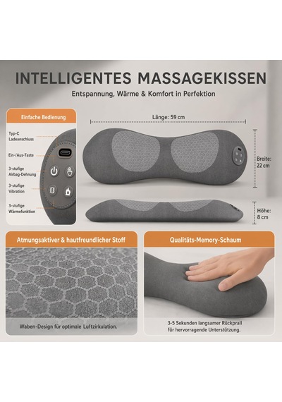 3'ü 1 Arada Sırt Masajı Cihazı, Masaj Cihazı, Isıtmalı, Titreşimli Ve Esnemeli Sırt Masajı, Masaj Yastığı, Hafızalı Köpükten Yapılmış Ergonomik Bel Desteği, Akıllı Kontrol Anahtarlı 3'ü 1 Arada Sırt Masajı Cihazı, Masaj Cihazı, Isıtmalı, Titreşimli Ve Esnemeli Sırt Masajı, Masaj Yastığı, Hafızalı Köpükten Yapılmış Ergonomik Bel Desteği, Akıllı Kontrol Anahtarlı