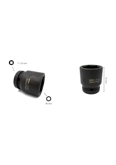 Ceta Form 46 mm 1” 6 Köşe Havalı Lokma Anahtar C82-H46
