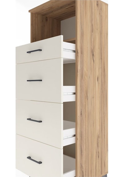 Hyperion Dolap Tek Raflı 4 Çekmeceli 60x44x163 Çam-aytaşı Çam
