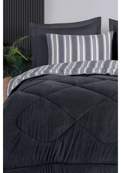 Comfort Set Yeni Nesil Wellsoft Yorganlı 2 Parça Tek Kişilik Soft Line Antrasit Antrasit