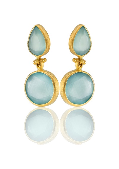 Kadir Jewellery 22 Ayar Altın Kaplama Vintage Küpe -el İşçiliği Ve Hipoalerjenik Küpe Açık Mavi 53176900