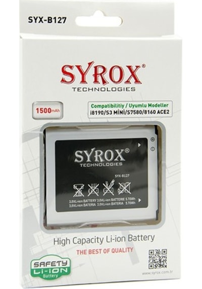 Syrox Samsung Uyumlu İ8190/S3Mini/8160/Ace 2 Batarya