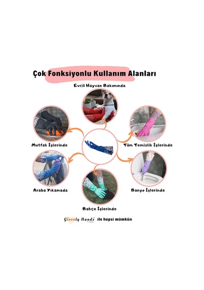 Glovely Hands Lateks Temizlik Eldiveni Ekstra Uzun Kollu, Kaymaz, Suya Dayanıklı, Pamuksu İç Dokulu, Mutfak & Ba 82171563