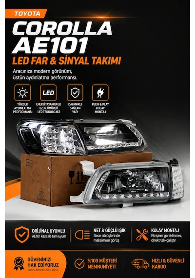 Toyota Corolla Ae101 Led Far Ve Sinyal Takımı Beyaz - 2 Adet / 1 Takım