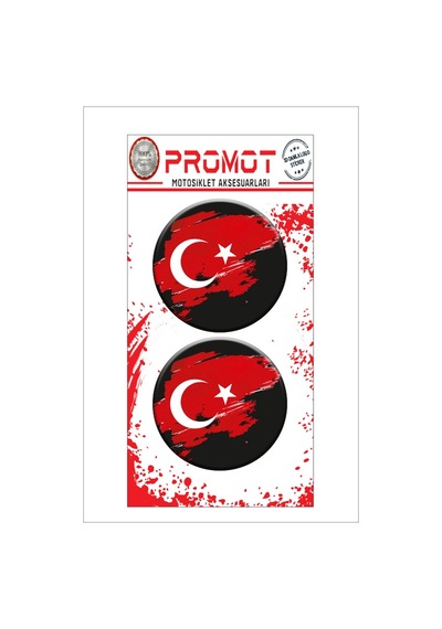 Damla Logo Türk Bayrağı Kabartmalı 2'li 1 Nötr