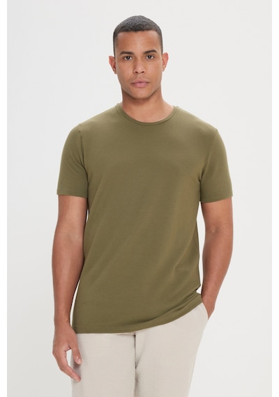 Ac&Co / Altınyıldız Classics Erkek Hakı Slim Fit Bisiklet Yaka Kısa Kollu Yumuşak Tuşeli Basic Tişört Haki Ac&Co / Altınyıldız Classics Erkek Hakı Slim Fit Bisiklet Yaka Kısa Kollu Yumuşak Tuşeli Basic Tişört Haki