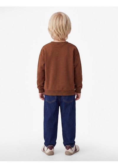 Koton Baskılı Şardonlu Pamuklu Bisiklet Yaka Uzun Kollu Sweatshirt Kahverengi 7wmb10125tk Kahve