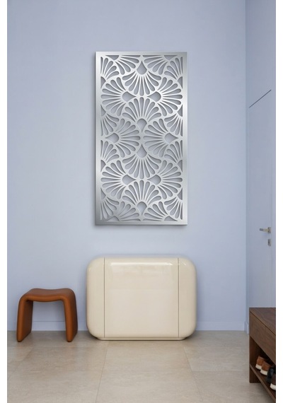 Dekoratif Panel Metal Duvar Tablosu - Duvar Sanatı - Duvar Dekoru - Gümüş