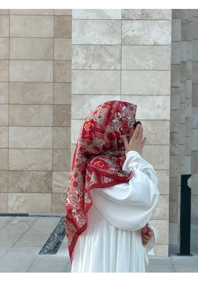 Qalortex Scarf Pamuklu Piraye Desen Eşarp-nar