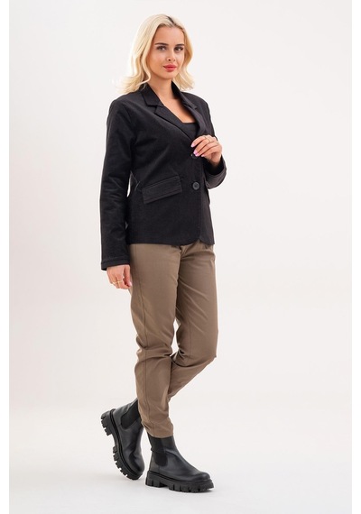 Bold & Young Kadın Baskılı Kadife Blazer Ceket Likralı Pamuklu Kumaş, Astarlı, Çift Cepli Balıksırtı Siyah Bold & Young Kadın Baskılı Kadife Blazer Ceket Likralı Pamuklu Kumaş, Astarlı, Çift Cepli Balıksırtı Siyah