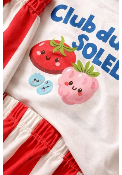 Monila Kız Çocuk Pamuklu Ekru Meyve Baskılı T-shirt Ve Kırmızı Çizgili Şort Alt Üst Takım Ekru/kırmızı Monila Kız Çocuk Pamuklu Ekru Meyve Baskılı T-shirt Ve Kırmızı Çizgili Şort Alt Üst Takım Ekru/kırmızı
