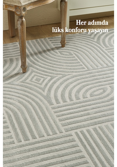 Modern Halı Salon Halısı Oturma Odası Halısı Yolluk Gri Halı Hav Toz Vermez Kolay Temizlenebilir Gümüş