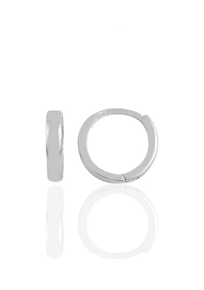 Söğütlü Silver Gümüş Rodyumlu 10 Mm Halka Küpe Tragus Piercing Helix Kıkırdak Kü