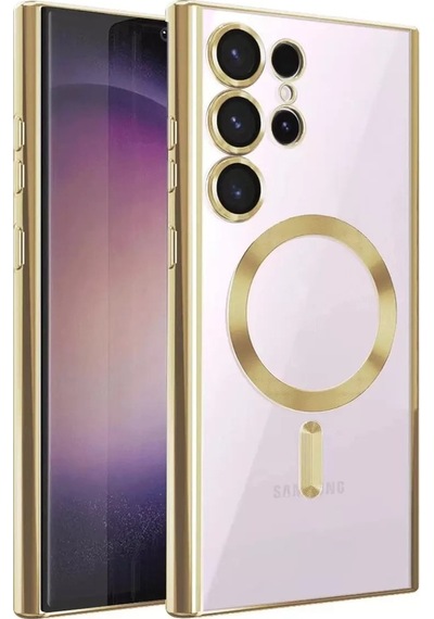 Mey İthalat Samsung Galaxy Uyumlu  S25 Ultra Kılıf Kross Magneticsafe Kapak - Gold Çok Renkli