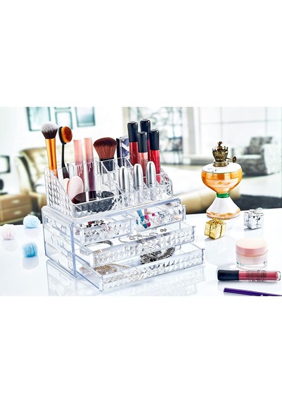Tr Up Diamond Kılasik Organizerli 4lü Çekmece Seti Makyaj Ürün Ve Takı Düzenleyici Ft0019