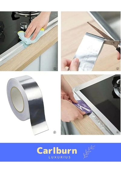 Özel Suya Sıcaklığa Dayanıklı Tamir Soba Boru Yama Alüminyum Yanmaz Folyo Bant 44mm 20mt - 1 Adet
