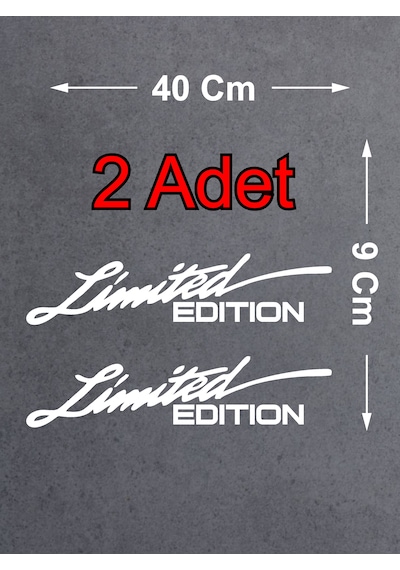 Limited Edition 2 Adet Sticker - Araba Oto Motosiklet Karavan Cam Sticker - 00305 40x9 Cm