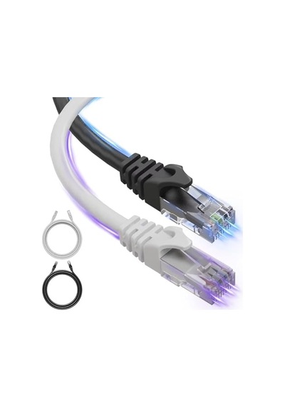 15 Metre Ethernet Kablosu Ağ Kablosu Lan Cat6 Modem Internet Kablosu Gri Genel