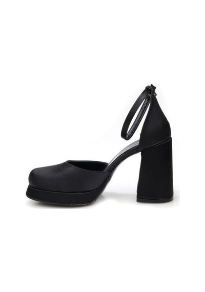 Papuçcity Moda Zen 03512 Kadın Topuklu Abiye Ayakkabı Siyah-saten