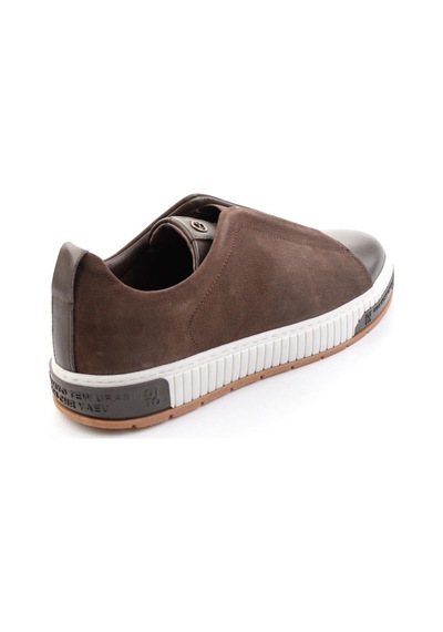 Bambi Kahve Hakiki Deri Erkek Sneaker E01610000603