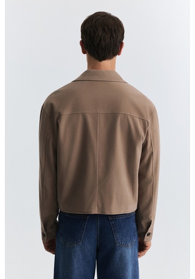 Antioch Crop Fit Suni Süet Ceket Vizon