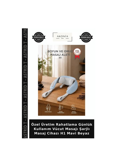 Özel Üretim Rahatlama Günlük Kullanım Vücut Masajı Şarjlı Masaj Cihazı H1 Mavi Beyaz Mavi - Beyaz