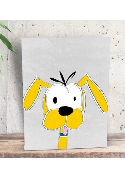 Bk Gift A Dog In A Color Tasarımlı Dekoratif Mini Kanvas Tablo 15