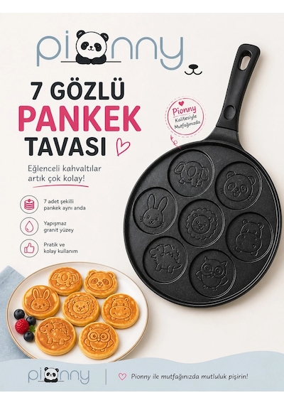 Pionny Döküm 27 Cm Pankek Tavası Siyah Çok Renkli
