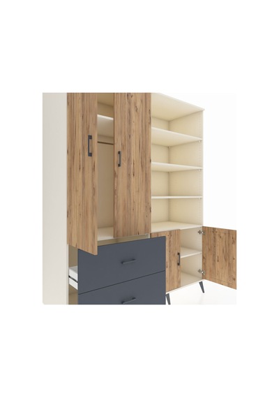 Kronos Gardrop 7 Raflı 2 Çekmeceli Tek Askılı 176x59x221 Aytaşı-çam/antrasit Çam/antrasit Kronos Gardrop 7 Raflı 2 Çekmeceli Tek Askılı 176x59x221 Aytaşı-çam/antrasit Çam/antrasit