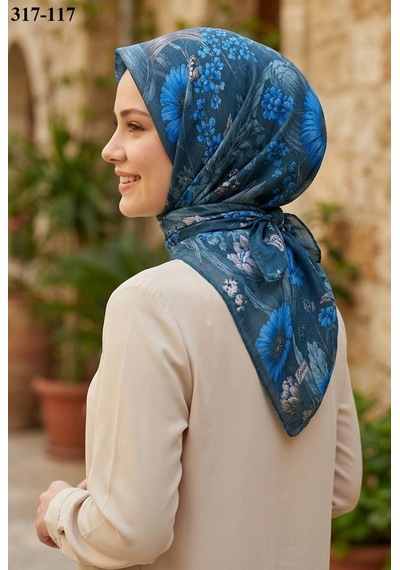 Sharell Desenli Soft Pamuk Eşarp 317-117 Çok Renkli