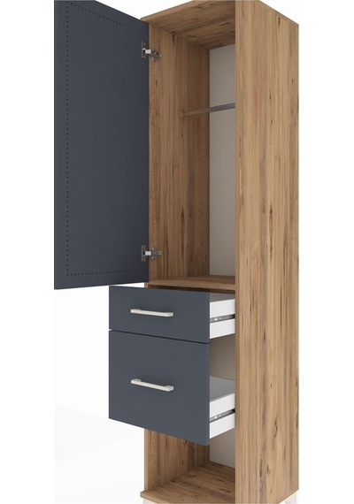 Hyperion Dolap Tek Raflı 2 Çekmeceli Tek Askılı 44x44x195 Çam-antrasit Atlas Çam