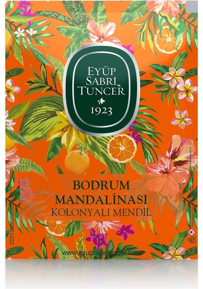Eyüp Sabri Tuncer 65 Derece Bodrum Mandalinası Kolonyalı Mendil Büyük Boy 30'lu