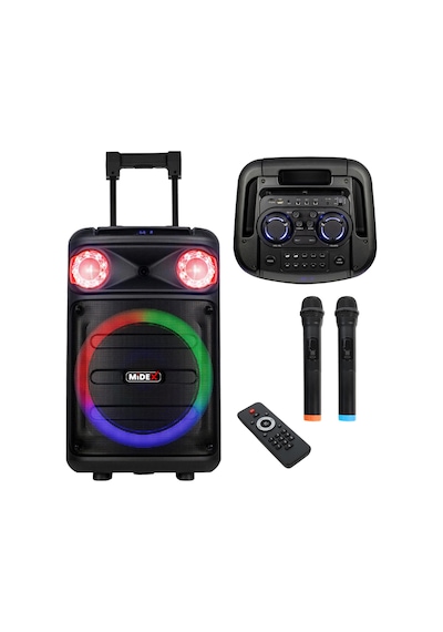 Midex 1100 Watt Mikrofonlu Karaoke Eğlence Işıklı Ses Sistemi MXR-1100 (Bluetooth Kayıt Usb Şarjlı)
