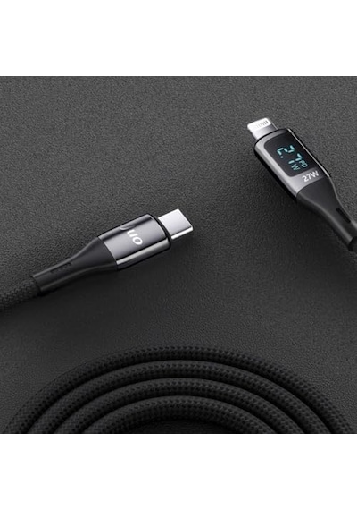 27w Dijital Led Ekranlı Usb Type-c To Lightning iPhone Uyumlu iPad Uyumlu Hızlı Şarj Ve Data Kablosu 1 Metre Diğer