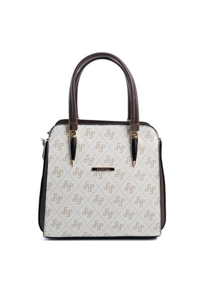 Silver Polo Sp1136 Kadın El Çantası Monogram Bej-kahve