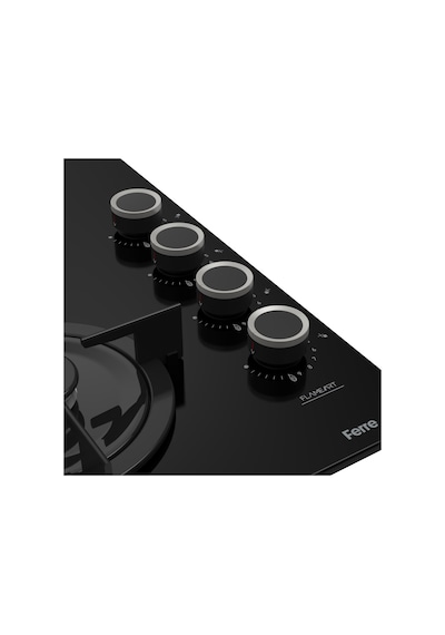 Flowart Turbolu Silenart QBL62CS - CS205FA - D080SA Siyah Cam Ankastre Set
