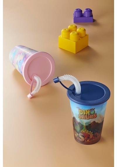 Renga Layt Kids Desenli 420 Ml Pipetli Pp Bardak 142025 Pembe Pembe