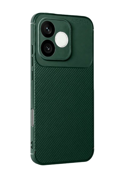 Huawei Honor 600 Lite Uyumlu Auto Focus Karbon Kapak - Koyu Yeşil