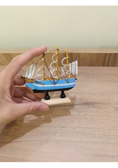 Yelkenli Ahşap Gemi Mini Boy-dekoratif-10 Cm Model 1004 Balıkhediyelik 1 Adet