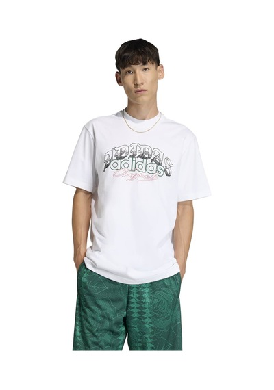 Whıte Adidas Erkek Günlük T-shirt Gfx T Ke0136 Beyaz