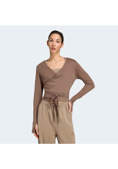 Adidas Studio Soft Ballet Wrap Kadın Kahverengi Üst Ky1960