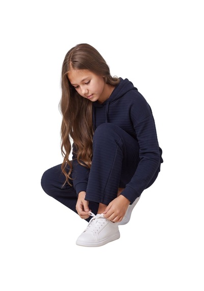 New Kids Kız Takım Çocuk Kapşonlu Uzun Kol Lcvrt Detaylı Kız Takım -91232 Lacivert