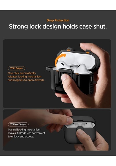Airpods Pro 3 İle Uyumlu Kılıf Lock Fit Matte Black - Acs09825