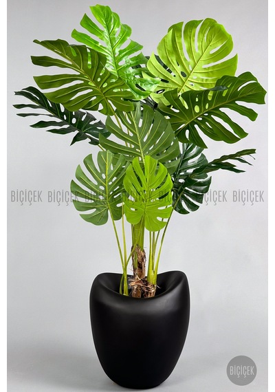 Yapay Monstera Ağacı Deve Tabani 170 Cm Mocha Lale Saksıda Kahverengi